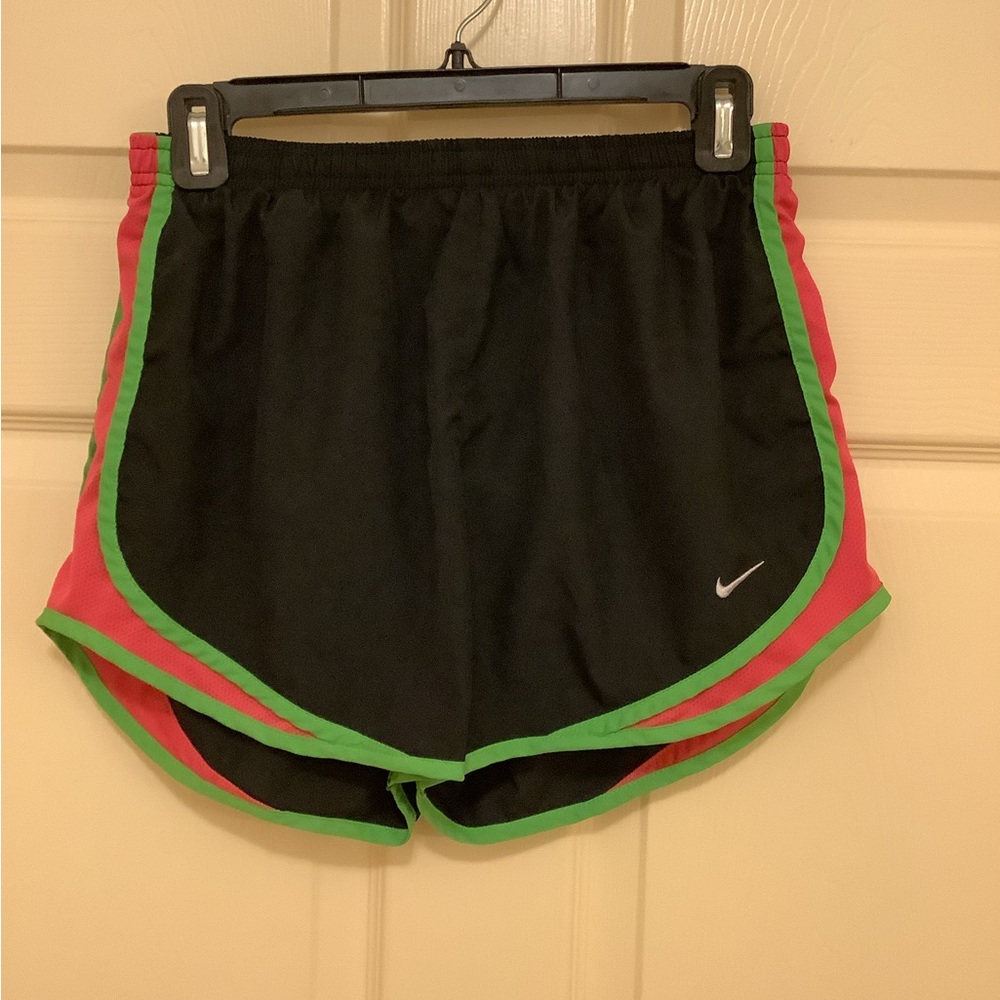 Women’s Black with Pink panels Nike Tempo shorts, size Medium